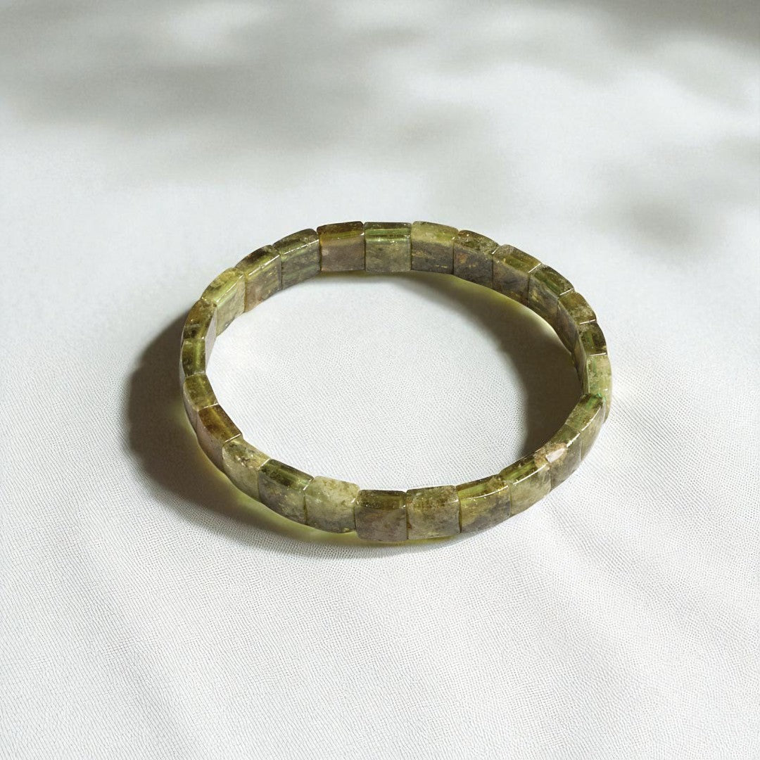 Wide Cut Natural Gemstone Bracelet