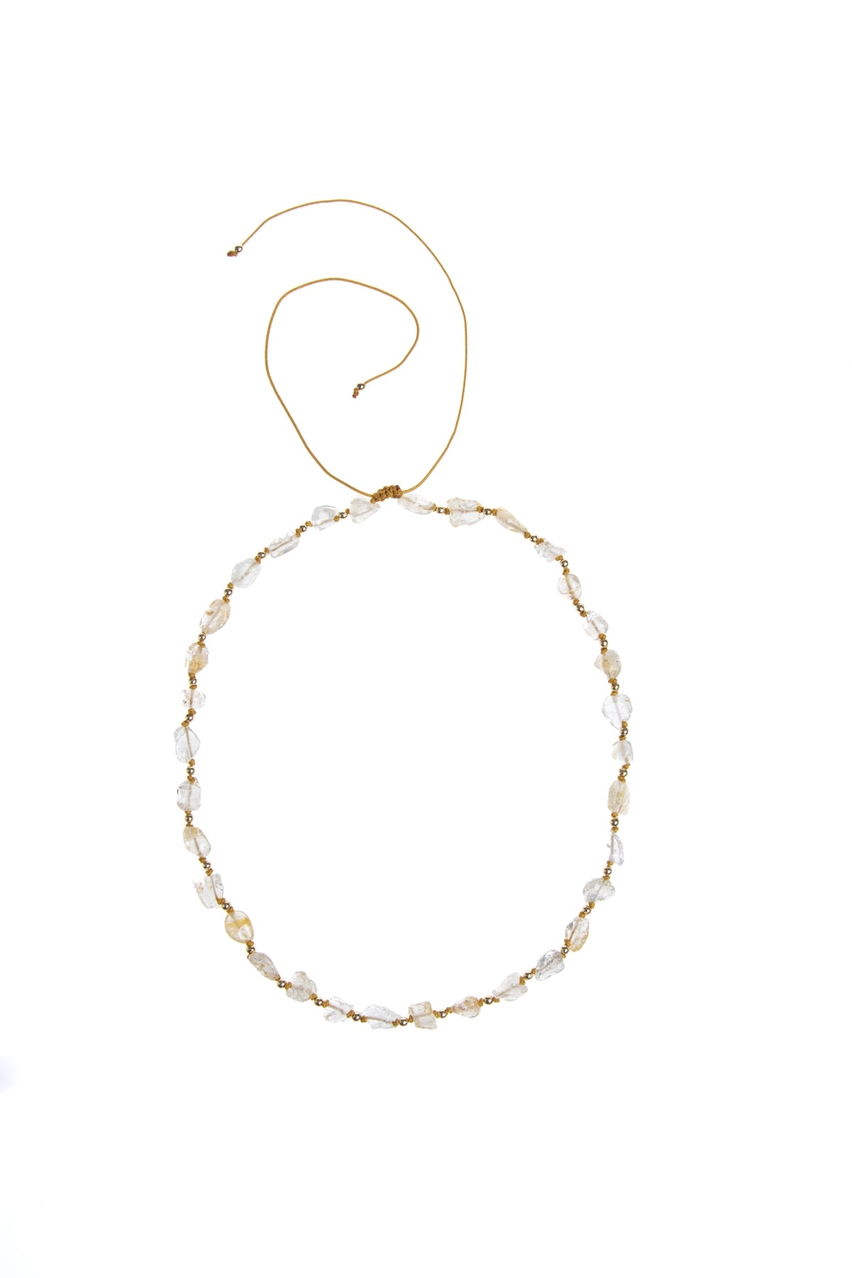 Sertifikalı Sitrin Naturel Doğal Taş Makrome Kolye