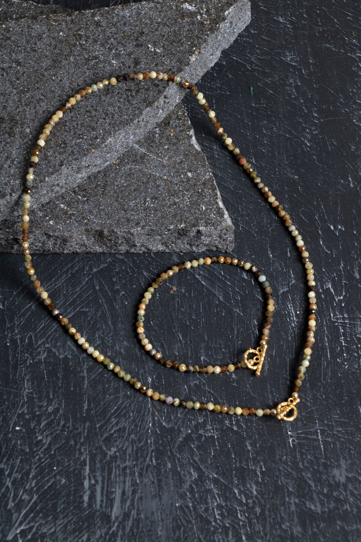 Sertifikalı Tsavorit Lal Altın Kaplama Gümüş Kapama Doğal Taş Set