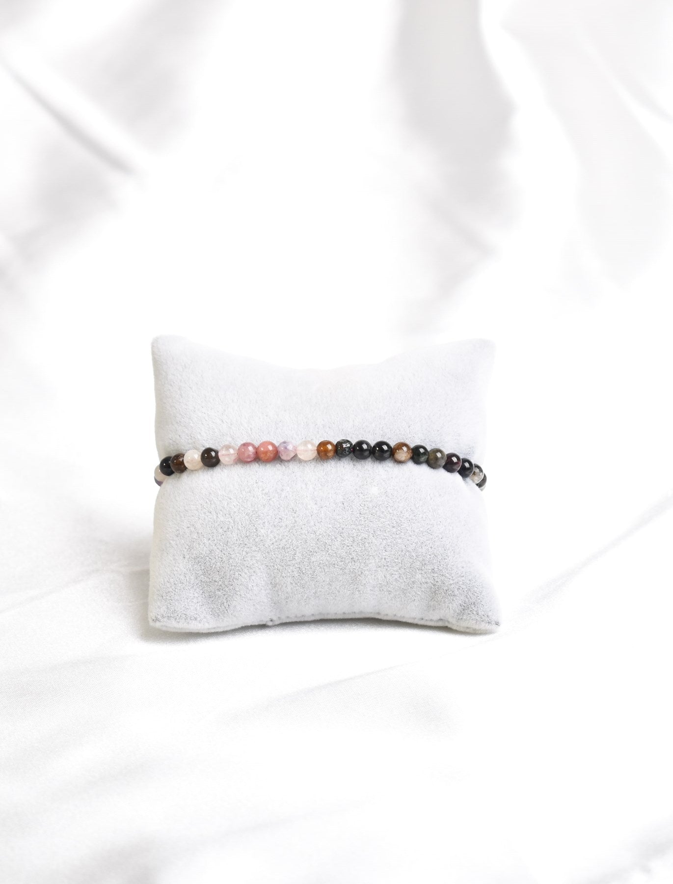 Laboratory Certified Tourmaline Natural Stone Necklace & Bracelet Set 3–4 mm