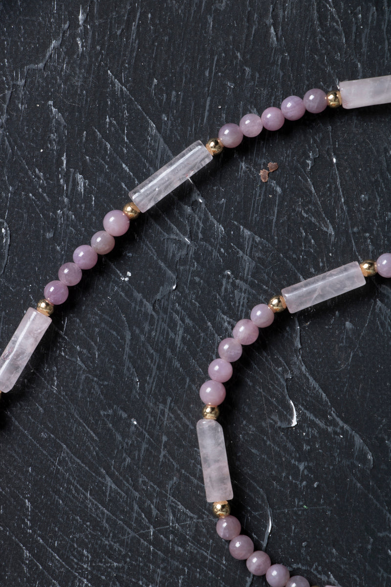 Sertifikalı Yakut, Pembe Kuvars Altın Kaplama Gümüş Kapama Set