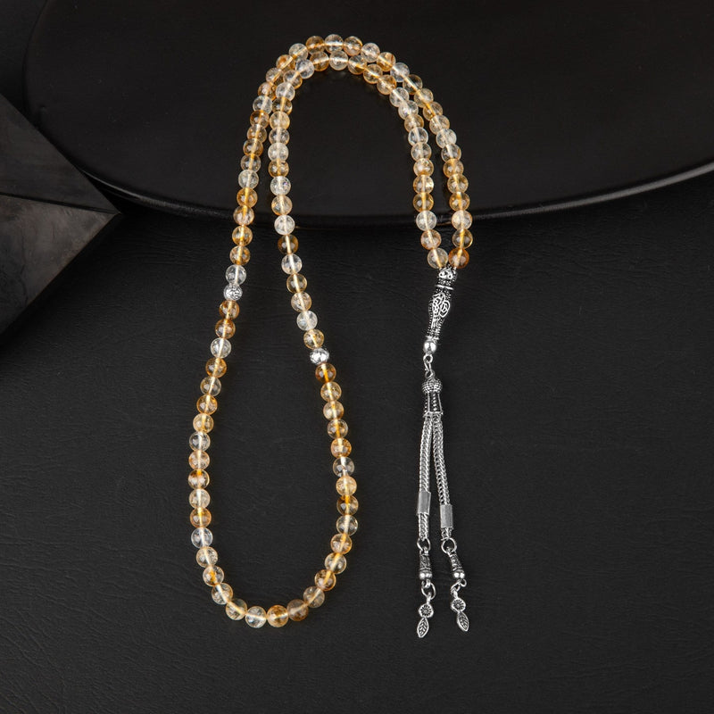 Laboratory Certified Citrine Natural Gemstone Prayer Beads 99-Bead – 6mm