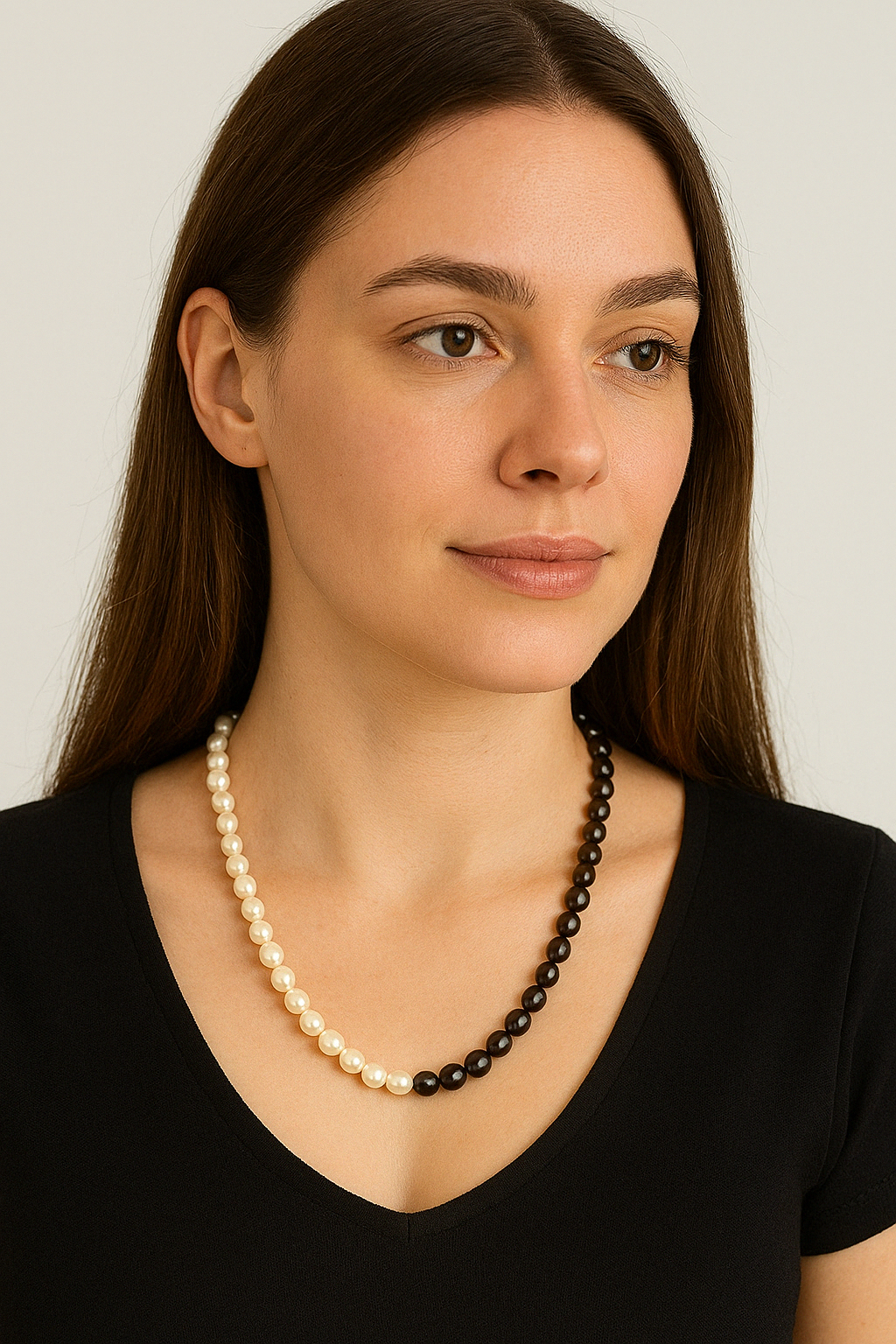 Laboratory Certified Black & White Ocean Pearl Necklace