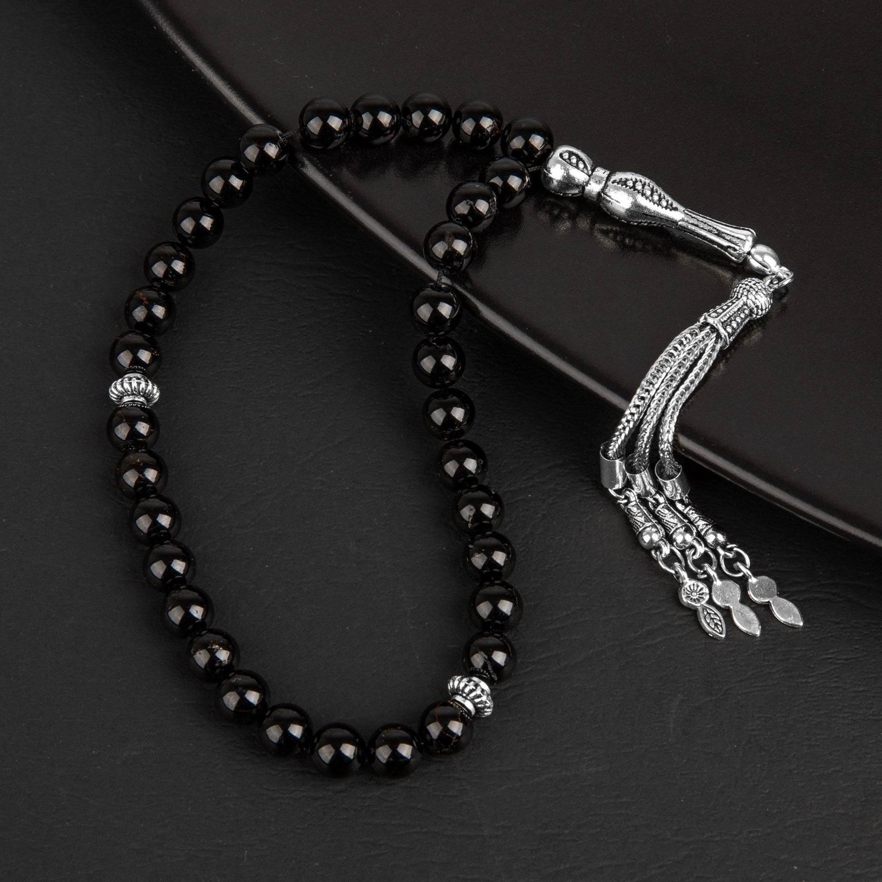 Black Tourmaline Natural Gemstone Prayer Beads 33-Bead – 8mm