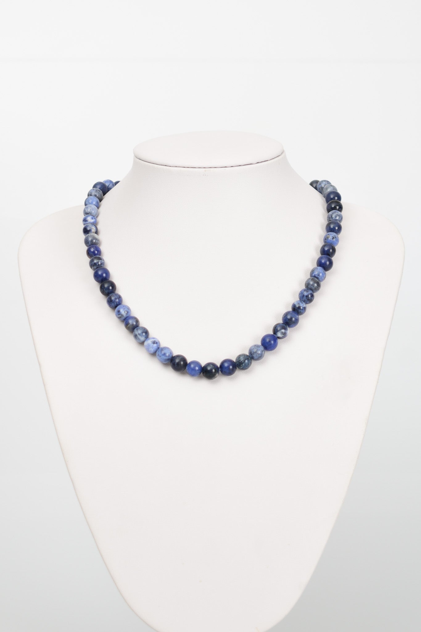 Laboratory Certified Sodalite 8 mm Natural Stone Necklace