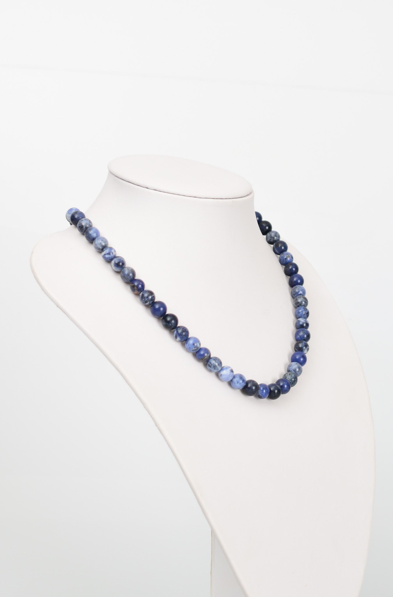 Laboratory Certified Sodalite 8 mm Natural Stone Necklace