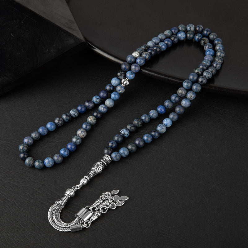 Laboratory Certified Sodalite Natural Gemstone Prayer Beads 99-Bead – 6mm