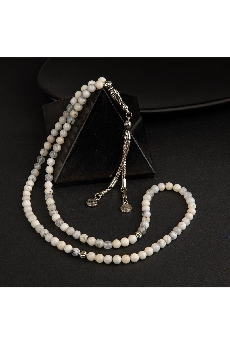 Laboratory Certified Milk Opal Natural Gemstone Prayer Beads 99-Bead - 6mm