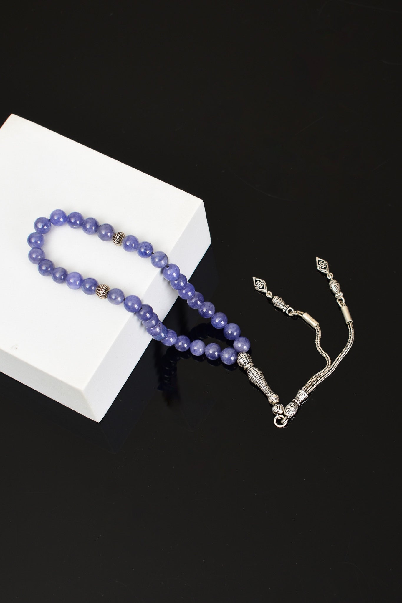 Laboratory Certified Tanzanit Natural Gemstone 6 mm Prayer Beads 33-Bead