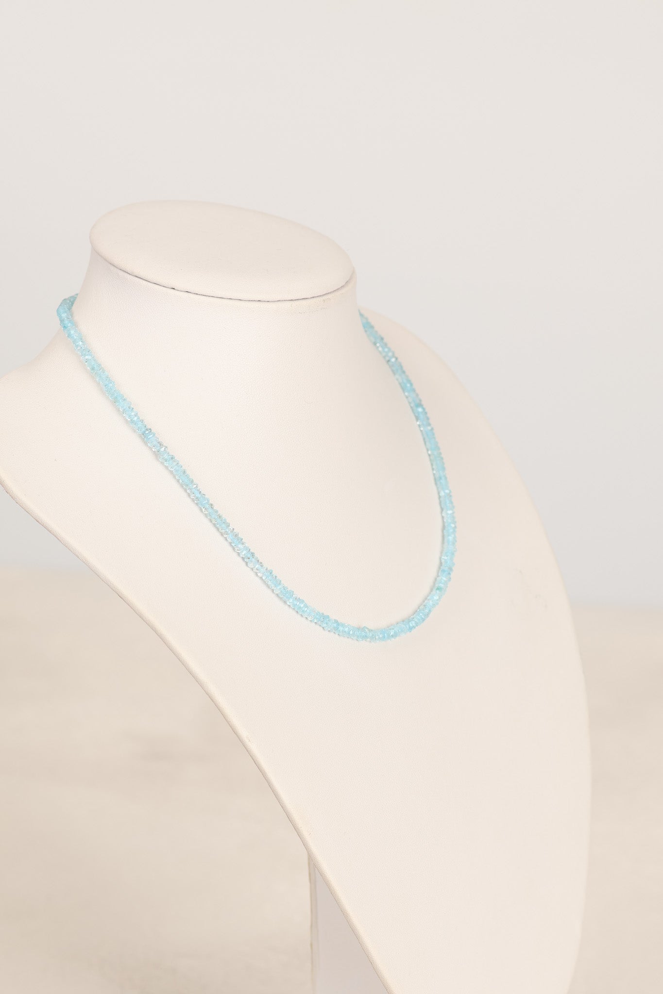 Laboratory Certified Topaz Natural Stone Necklace 3–4 mm with Rondelle Accents