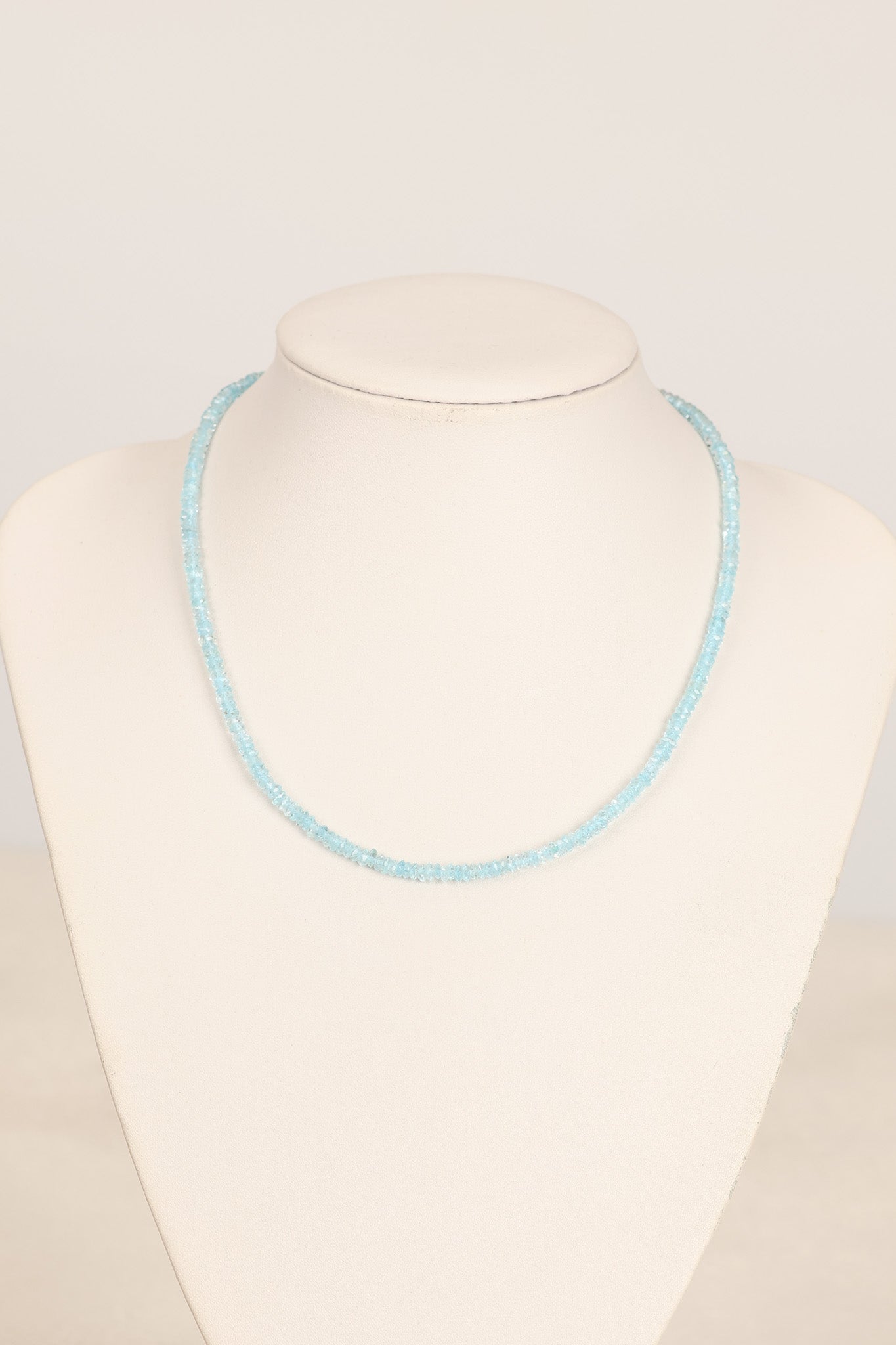 Laboratory Certified Topaz Natural Stone Necklace 3–4 mm with Rondelle Accents