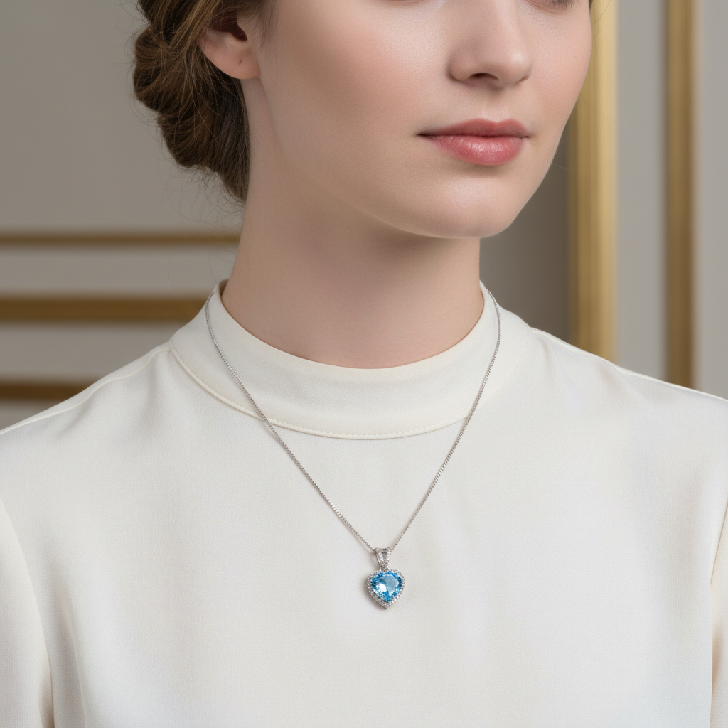 Laboratory Certified Topaz - Pirlantali Natural Stone 925 Sterling Silver Necklace