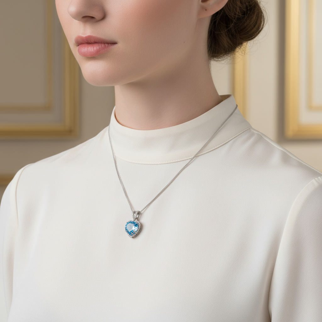 Laboratory Certified Topaz - Pirlantali Natural Stone 925 Sterling Silver Necklace