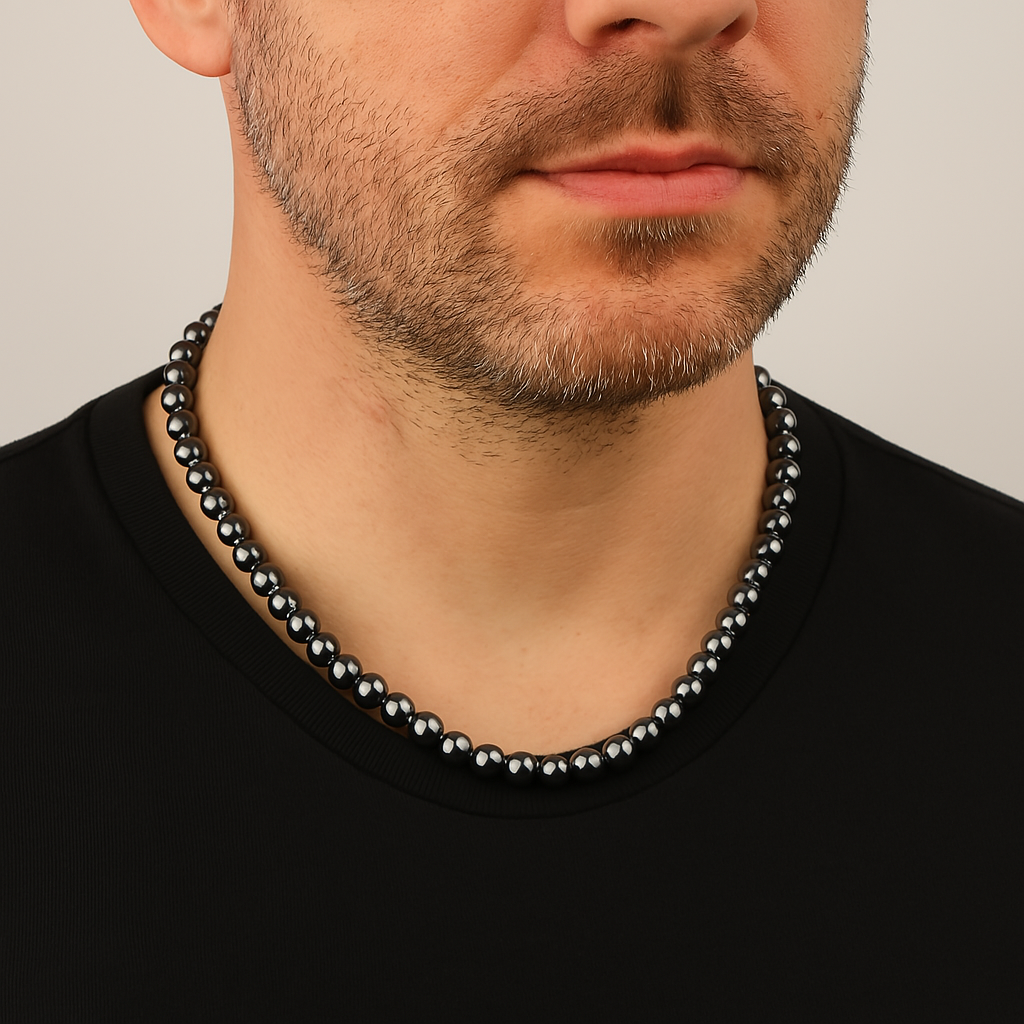 Laboratory Certified Trehartz 8 mm Natural Stone Necklace