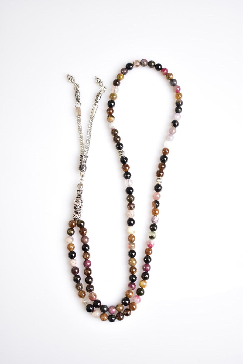 Laboratory Certified Turmalin Natural Gemstone Prayer Beads 99-Bead – 6mm