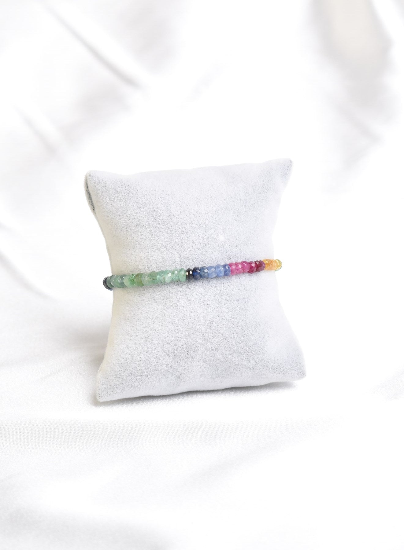 Laboratory Certified Ruby, Emerald & Sapphire Necklace + Bracelet Set