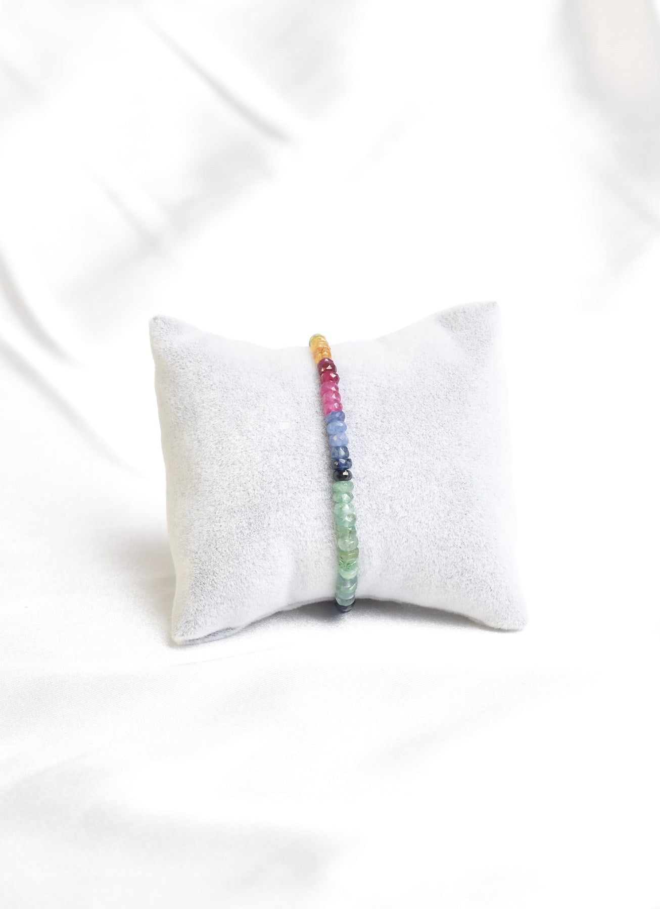 Laboratory Certified Ruby, Emerald & Sapphire Necklace + Bracelet Set