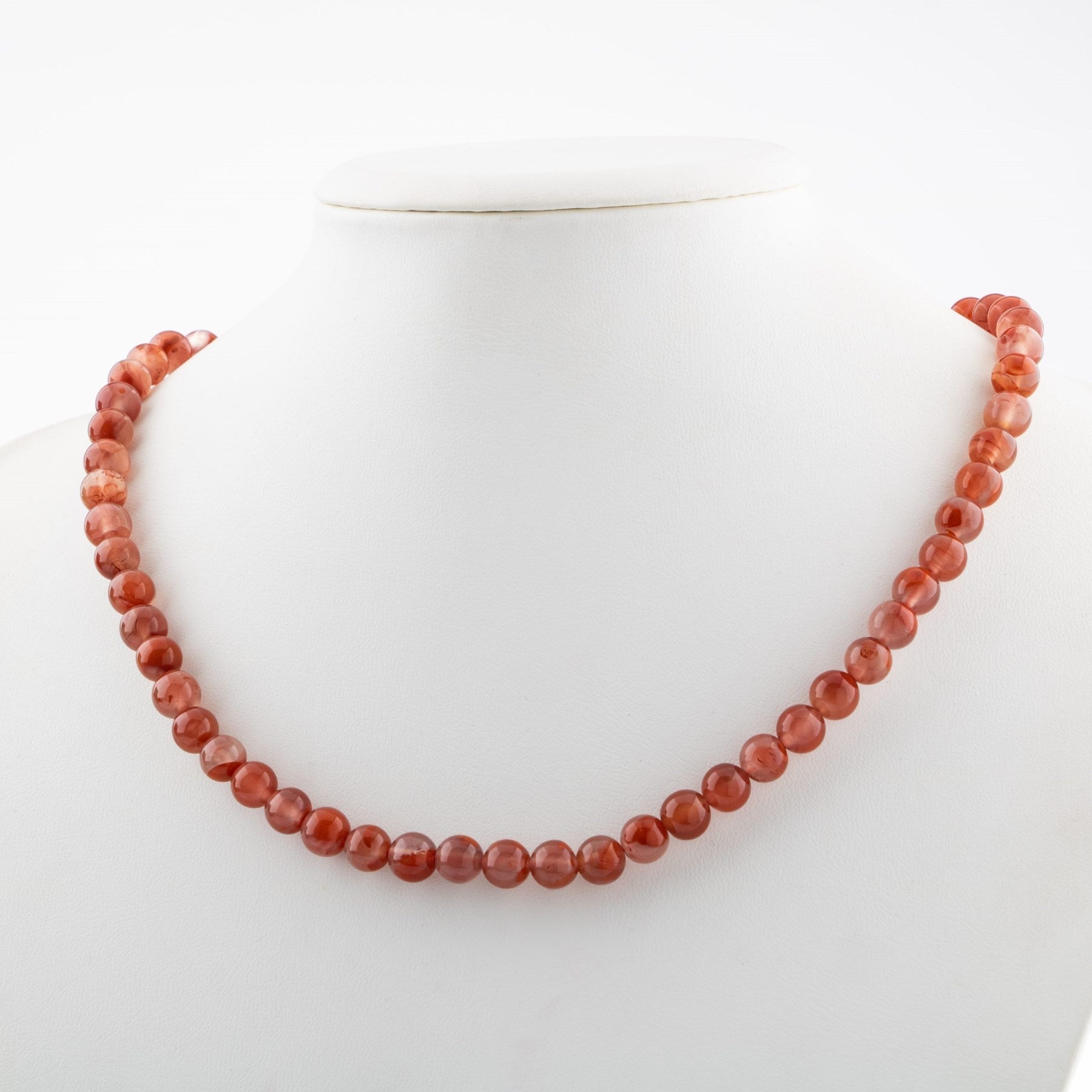 Laboratory Certified Yemen Agate 8 mm Natural Stone Necklace