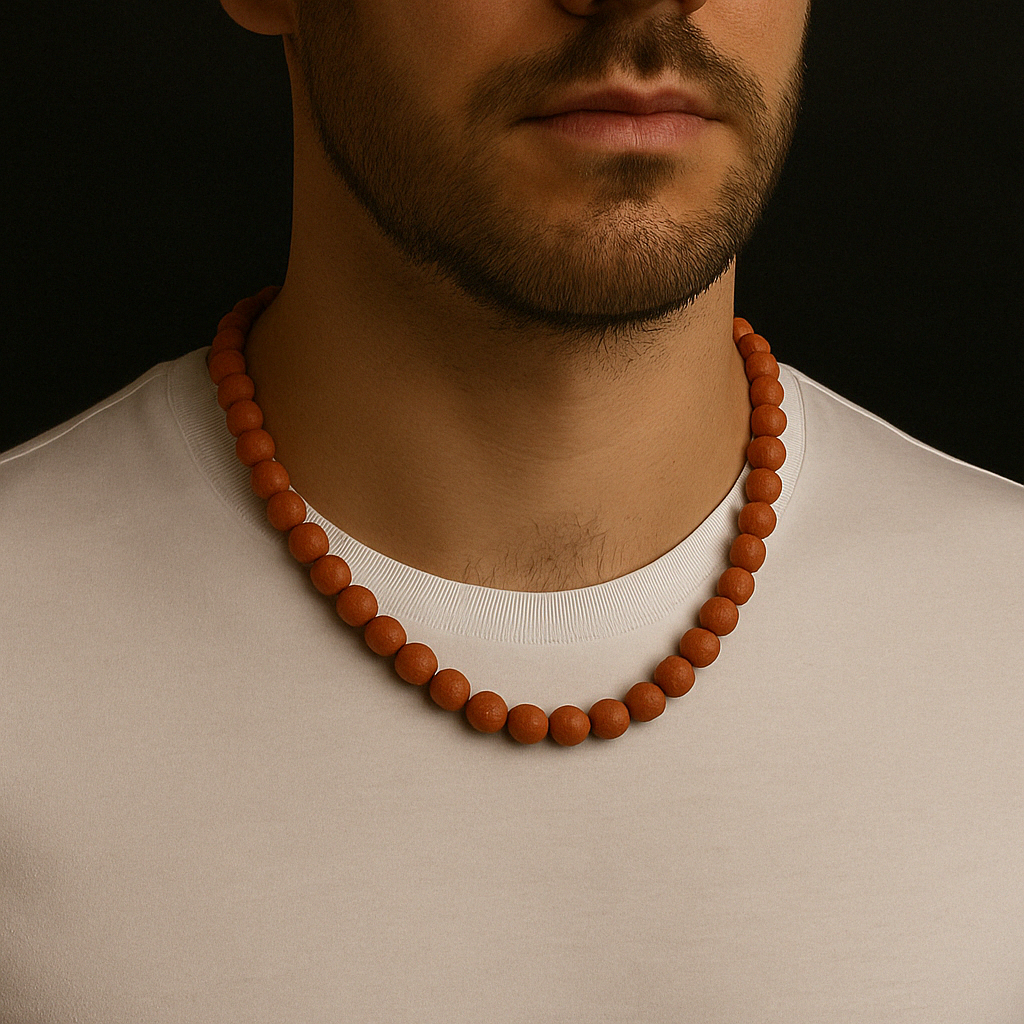 Laboratory Certified Yemen Agate 8 mm Knotted Natural Stone Necklace