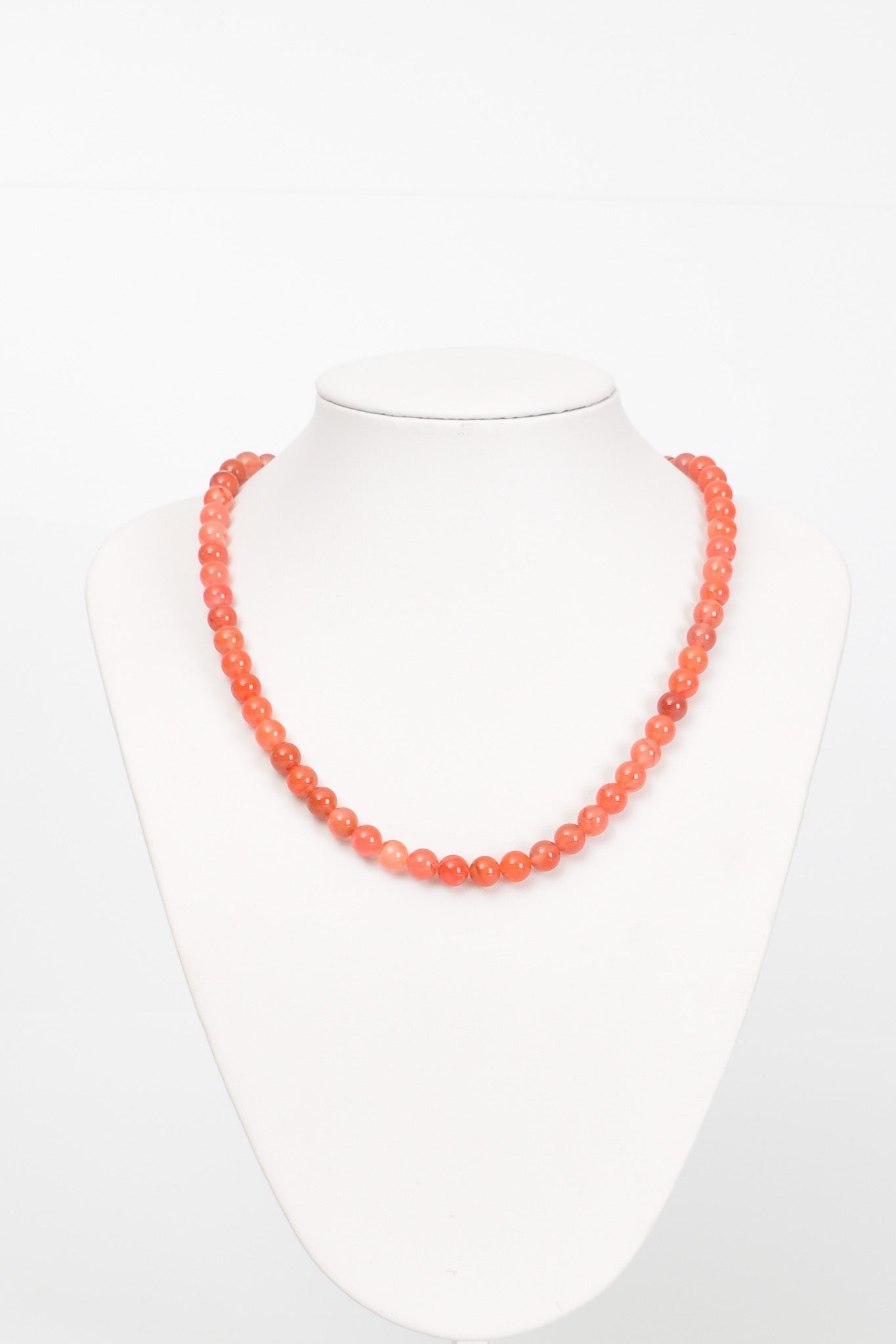 Laboratory Certified Yemen Agate 8 mm Natural Stone Necklace