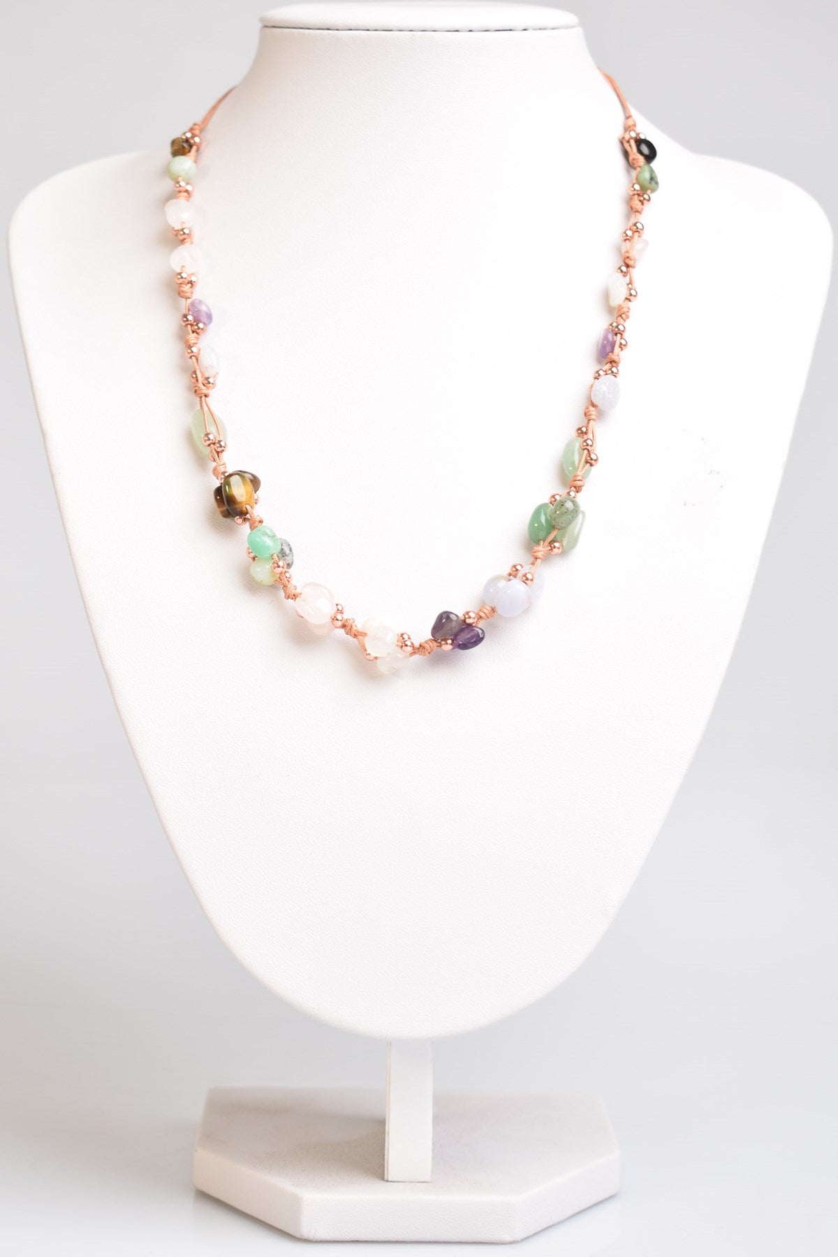 Laboratory Certified Cancer Zodiac Natural Stone Macramé Necklace